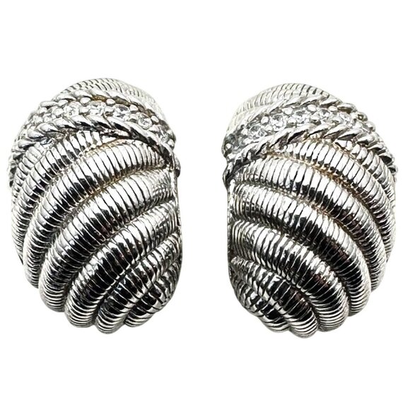 Judith Ripka Sterling Silver Cubic Zirconia Lever Back Pierced Earrings - Picture 4 of 4